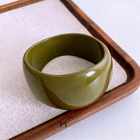 Chunky Bangle Bracelet Acrylic Wide Round Geometric Polished Glossy Retro Minimalist Style Jewelry For Women