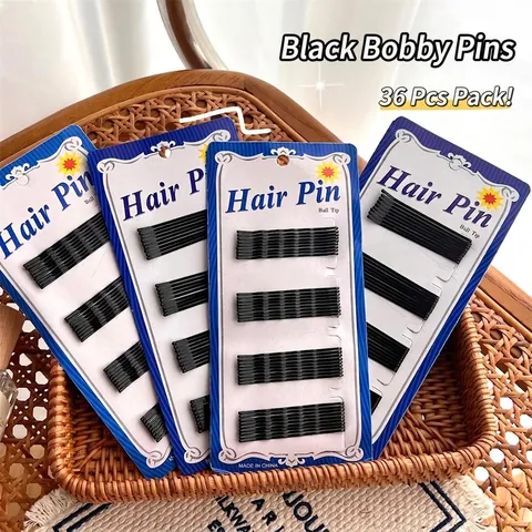 Black Metal Bobby Pins Hair Clips With Protective Ball Tip For Women Girls Hair Styling Professional Accessories Wavy
