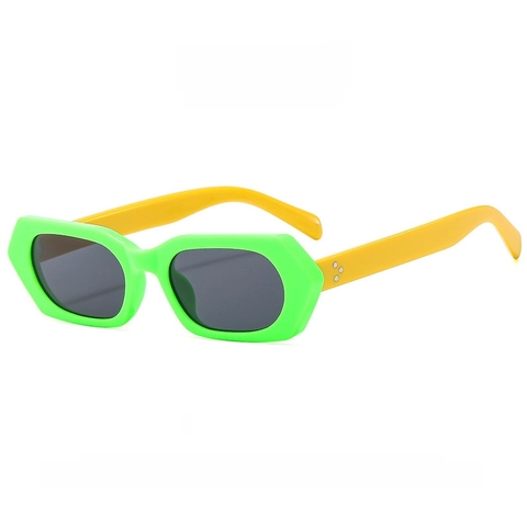 Vintage Geometric Square Sunglasses Women UV400 Protection Fashion Hexagonal Small Frame Plastic Shades Travel Party Outdoor
