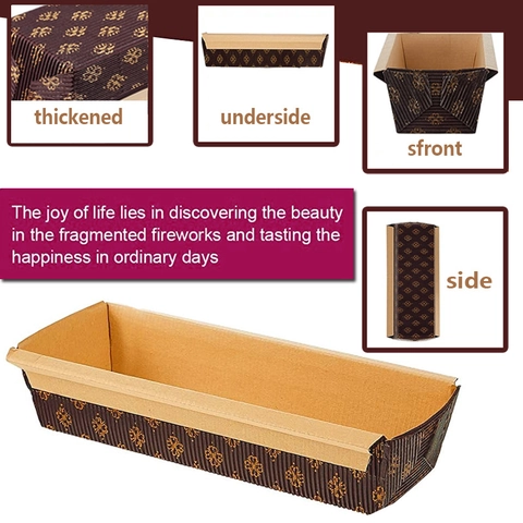 Rectangular Corrugated Paper Baking Cups Greaseproof Heat Resistant Disposable Cake Bread Holder For Home Bakery
