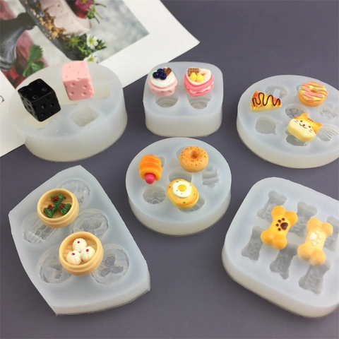 Moldes De Silicona Para Miniaturas De Comida DIY Hecho A Mano Multi Cavidades Para Hornear Decoración Pasteles Chocolate Resina