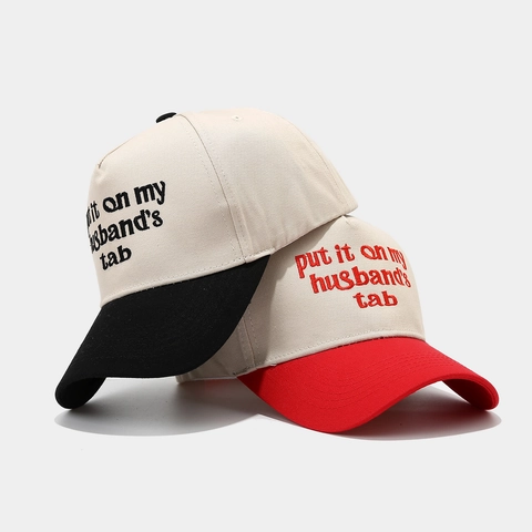 Καπέλο Του Μπέιζμπολ Βαμβακερό Color Block Trucker Με Κέντημα Γράμμα Εξωτερική Προστασία Από Τον Ήλιο Ρυθμιζόμενο