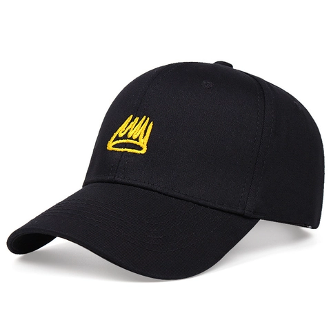 Gorra De Béisbol Algodón Sarga Bordado De Corona Ajustable Visera Curva Deportivo Protección Solar Hombre Y Mujer