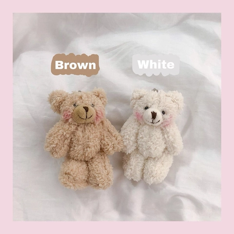 Mignon Porte-clés Ours Lapin en Peluche Pendentif de Sac Poupée Animale Douce pour Femmes Filles Cadeau