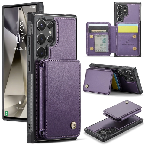 Magnetic Detachable Wallet Phone Case For Samsung Galaxy S24 S23 S22 S21 S20 Ultra Plus PU Leather Kickstand RFID Blocking