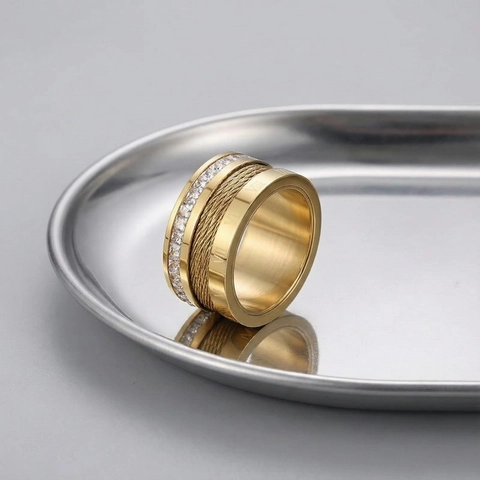 Anello Numeri Romani Acciaio Inossidabile 304 Zircone Multistrato Cavo Intrecciato Gioielli Di Moda Per Uomo E Donna