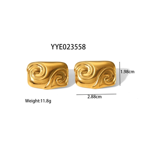 Vintage Hochglanzpolierte Edelstahl Ohrringe Gold Silber Herz Nautilus Muschel Geometrische Ohrstecker Für Damen Schmuck