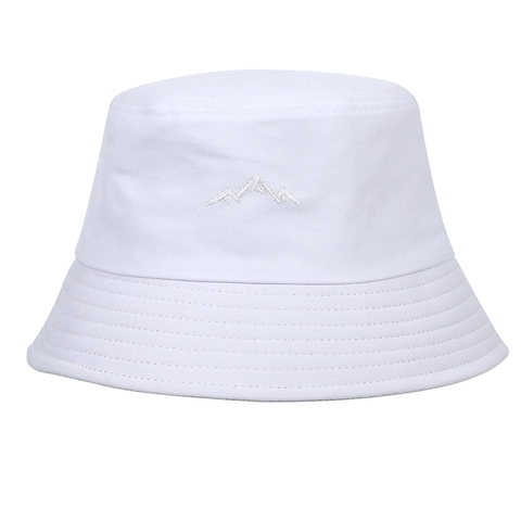 Bucket Hat Mit Stickerei Gebirge Baumwolle Sonnenschutz Outdoor Harajuku Stil Fischerhut Unisex Sommer Reise Kopfbedeckung