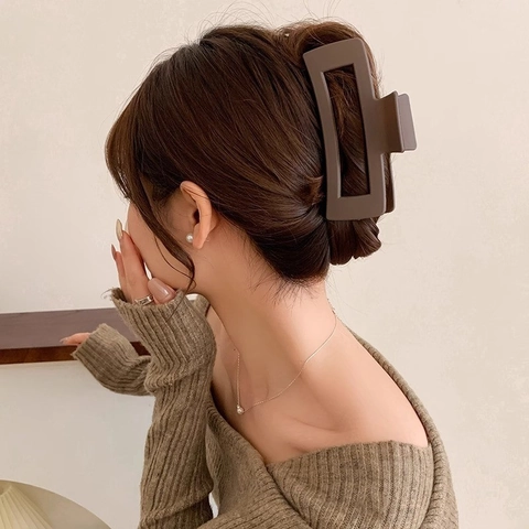 Mollette Per Capelli Grandi Quadrate Opache Rettangolari Antiscivolo Tenuta Forte Fermagli Per Capelli Donna Minimalista Coreano