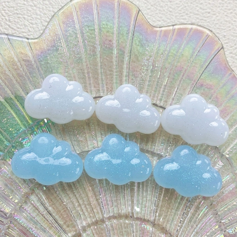 Mini Glitzer Harz Wolken Charms Schimmernde Flatback DIY Schmuckherstellung Zubehör Für Haarspangen Handyhüllen Deko Kawaii