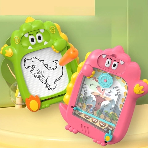 Magnetic Drawing Board Marble Game Toy Dinosaur Shape Double Sided Erasable Writing Tablet For Kids Early Learning ABS
