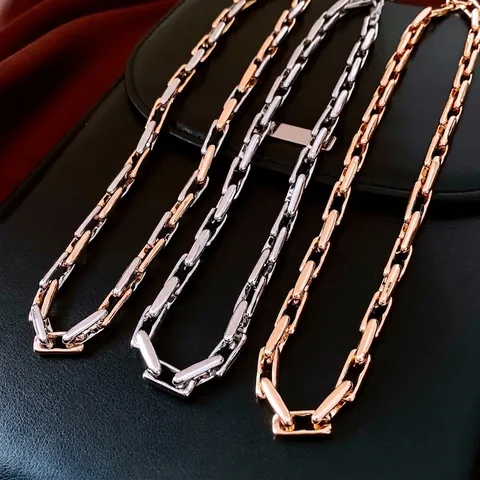 Collana A Catena Paperclip Lega Regolabile U-Link Minimalista Gioielli Di Lusso Per Donne Tono Oro Argento Misto