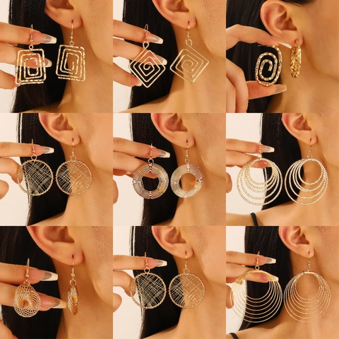 Retro Übertriebene Metallwickel Stern Creolen Für Damen Geometrische Legierung Spirale Stern Ohrhänger Bohemian Party Schmuck