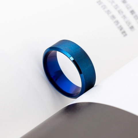 Bague Homme En Acier Inoxydable Centre Brossé Mat Double Bord Biseauté Poli Bijoux De Mode Minimalistes Unisexes