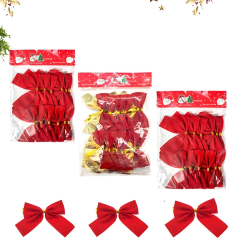 Weihnachten Deko Schleifen Polyester Satinband Für Baum Kranz Geschenkbox Dekoration Rot Gold Festlicher Schmuck