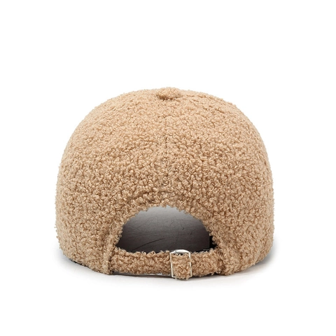 Cappello Da Baseball Invernale Da Donna Velluto Teddy Caldo Pile Sherpa Lettera Ricamata Regolabile Casual Unisex