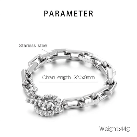 Bracciale In Acciaio Inossidabile Chiusura A Commutatore Teschio Catena Cubana Stile Gotico Industriale Per Uomo Unisex