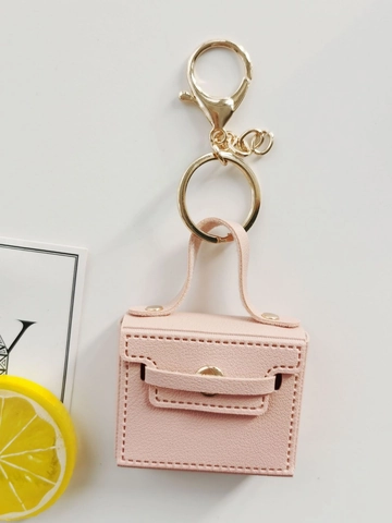 Mini Handbag Keychain PU Leather Coin Purse Pendant Bag Charm For Keys Earphone Storage Elegant Accessory