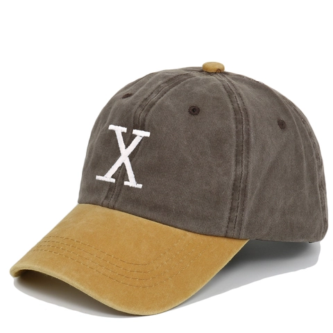 Cappello Da Baseball In Cotone Lavato Vintage Con Ricamo Lettera X Protezione Solare Casual Regolabile