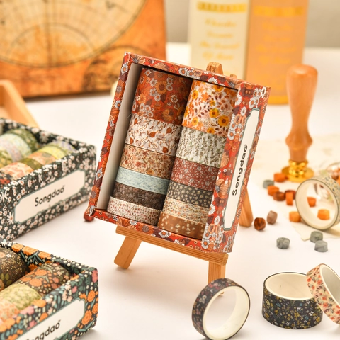 Washi Tape Decorative Masking Tape Vintage Floral Cartoon Patterns For Scrapbooking DIY Journal Crafting Aesthetic