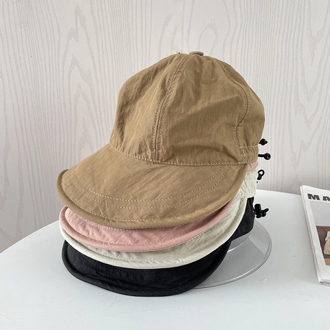 Women Wide Brim Sun Hat Lightweight Nylon Quick Dry Adjustable Drawstring Foldable Summer Travel Outdoor Casual Soft Cap