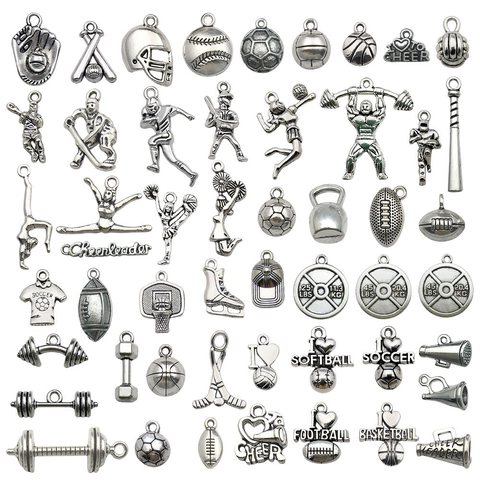 Sport Themen Charms Antik Silber Zinklegierung Anhänger Für DIY Schmuckherstellung Halskette Armband Schlüsselanhänger