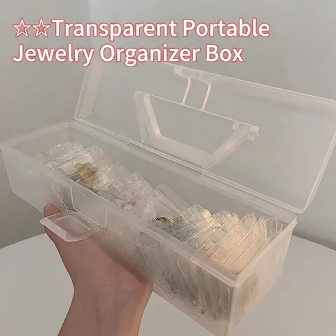 Tragbare Schmuck Organizer Box Transparent Kunststoff Staubdicht Oxidationsschutz Reißverschlussbeutel Ohrringe Ketten
