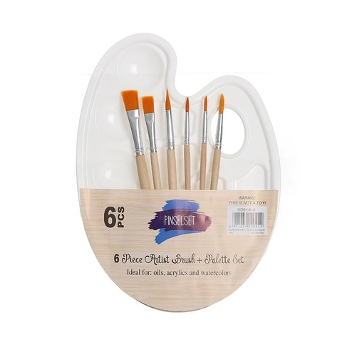 Pennelli Da Artista E Tavolozza Legno Plastica Nylon Per Pittura A Olio Acrilica Acquerello Forniture Per Arte