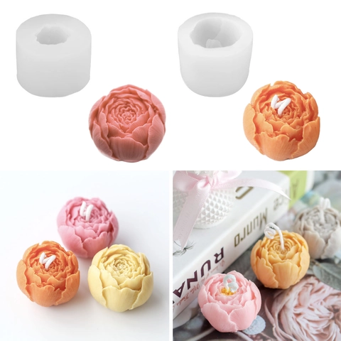 Flower Bud Silicone Mold DIY Handmade Scented Candle Making Tool Rose Hibiscus Shape Reusable Flexible Home Decor