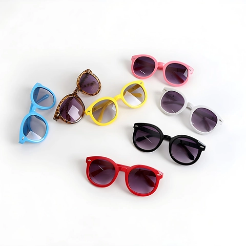 Kids Sunglasses Round Frame PC AC UV400 Protection Metal Arrow Retro Fashion For Boys Girls