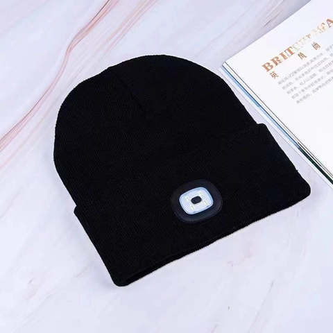LED Beanie Mütze Mit Bluetooth 5.0 Gestrickt Acryl Winter Warm Beleuchtete Kappe Für Outdoor Laufen Angeln Herren Damen