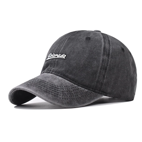 Casquette De Baseball En Coton Lavé Broderie Colorado Rétro Vieillie Ajustable Chapeau De Soleil Unisexe