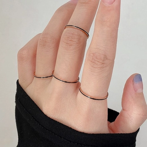 Minimalist Thin Titanium Steel Ring Stackable Band Simple Elegant Enamel Versatile Jewelry For Women Men