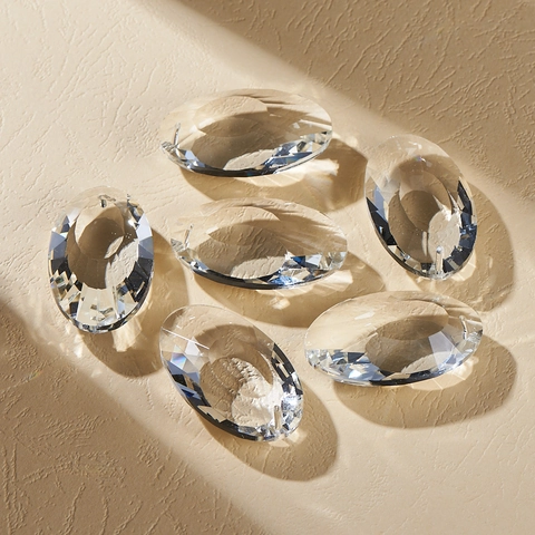Dijes De Vidrio Facetado Transparente Forma De Gota Óvalo Para Fabricación De Joyas DIY Pendientes Collares Atrapasoles Decoración