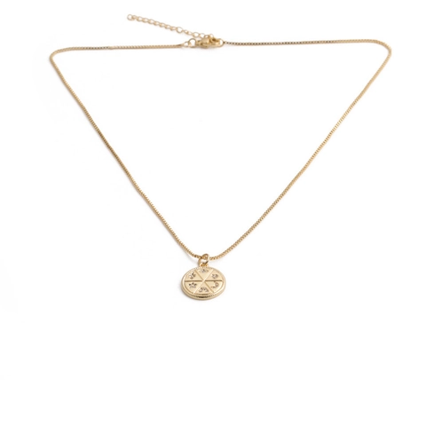 Ronde Munt Hanger Ketting Koper Zirkoon Zon Maan Ster Boze Oog Kompas Hemelse Boheemse Stijl Sieraden