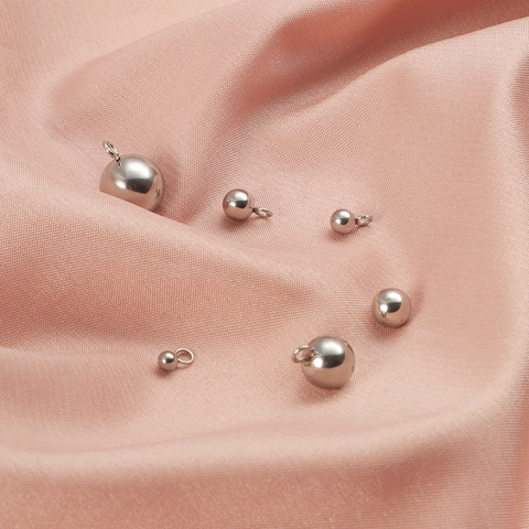 Round Ball Pendants 304 Stainless Steel Smooth Polished 3D Charms For DIY Jewelry Making Necklaces Earrings