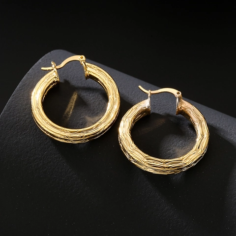 Pendientes De Aro Martillados Con Textura Cobre Chapado En Oro 18K Joyas Geométricas Redondas Para Mujeres Accesorio Elegante Minimalista