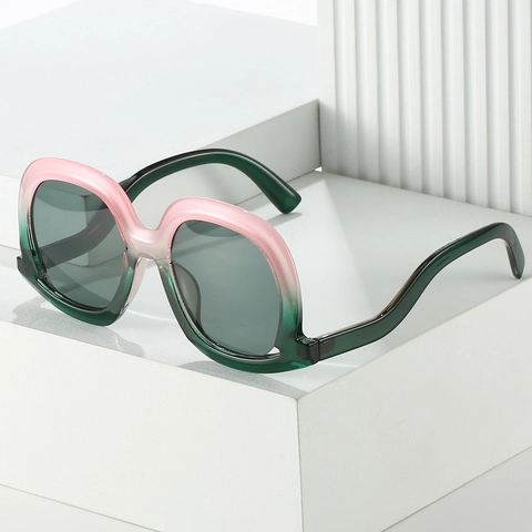 Lunettes De Soleil Surdimensionnées Monture PC Protection UV400 Dégradé Couleurs Bonbons Mode Vintage Pour Femmes Fête
