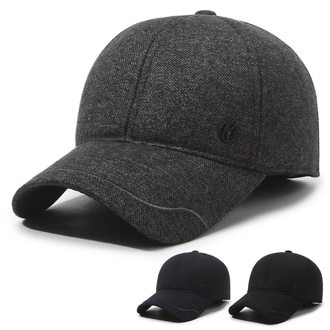 Cappello Da Baseball Invernale Da Uomo Lana Cotone Protezione Orecchie Caldo Antivento Ciclismo All'Aperto Classico