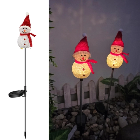 Solar Garden Stake Lights Outdoor Landscape Decoration Mushroom Snowman Flamingo Cactus Pumpkin Waterproof Pathway Decor Lawn Patio