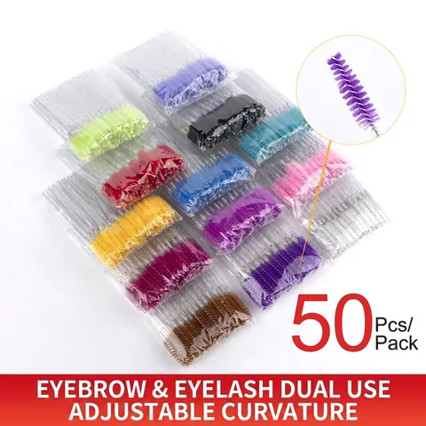 Disposable Eyelash Brushes Crystal Handle With Glitter Nylon Spiral Spoolies Mascara Wands Brow Grooming Makeup Tool