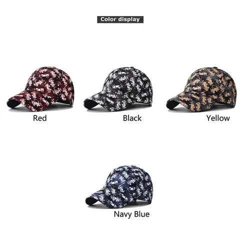 Crab Pattern Full Print Baseball Cap Cotton Adjustable Curved Brim Outdoor Sun Shade Fashion Hat For Men Women
