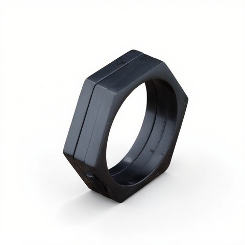 Anello Dado Esagonale Industriale Acciaio Al Titanio Punk Minimalista Pieghevole Gioielli A Strati Per Uomini E Donne Geometrico