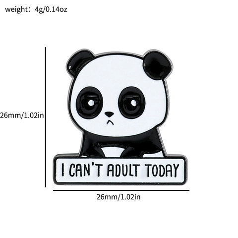 Schattige Cartoon Dier Legering Emaille Broche Humoristisch Citaat Reversspeld Voor Rugzak Kleding Panda Vos Konijn Kat