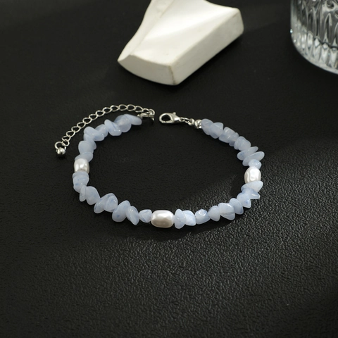 Bracciale Turchese E Imitazione Perla Artificial Irregolare Design Nicchia Minimalista Gioielli Unisex Di Tendenza Regolabili
