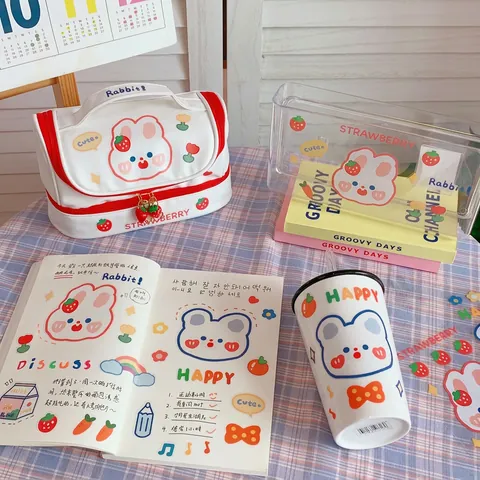 Adesivi Kawaii Animali Cartoni Animati Impermeabile PVC Trasparente DIY Scrapbooking Decorazione Custodia Telefono