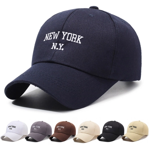 New York NY Embroidered Baseball Cap Cotton Adjustable Sun Protection Outdoor Casual Sport Hat For Men Women