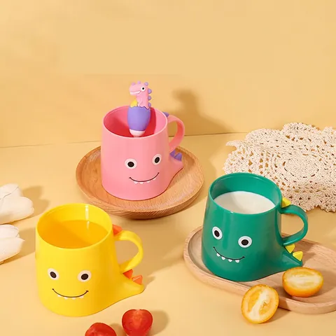 Bicchiere Per Sciacqui Dinosaure Per Bambini Tazza Per Spazzolino In Plastica PP Con Manico Per Bagno Dei Bambini