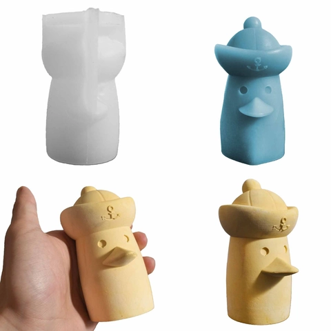 Cartoon Seagull Silicone Mold For DIY Scented Candle Handmade Soap Plaster Craft Sailor Hat Duck Shape Baking Tool
