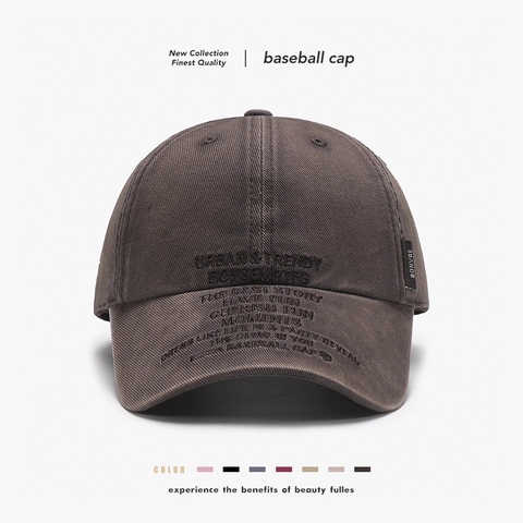 Casquette De Baseball En Coton Lavé Vintage Brodée Ajustable Chapeau De Soleil Outdoor Unisexe Sport Soft Top Casual
